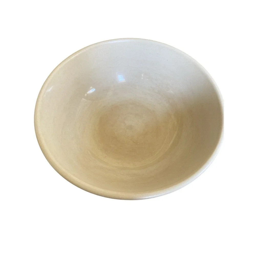 Gibson Housewares Cream Teal Rim Ceramic Soup Cereal Bowls Set of 2 China‎